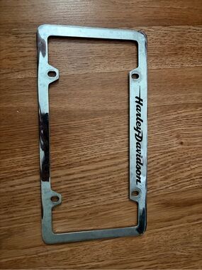 Harley-Davidson Silver and Black Metal Plate Frame
